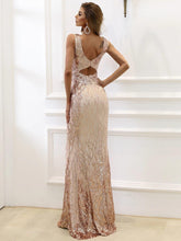 V-neck Sexy Sequin Mermaid Prom Dress